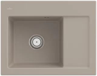 Villeroy & Boch Einbauspüle Subway 45 Compact 650x510mm Ablgarn. IB li aus Keramik Almond cplus, 331 331201AM