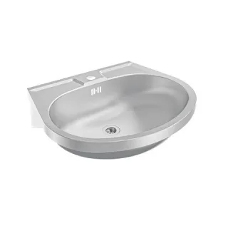 KWC Aquarotter Handwaschbecken, ANIMA, Edelstahl, 550x155x450 mm, m. Hahnl., m. Überl., 2000103080 2000103080