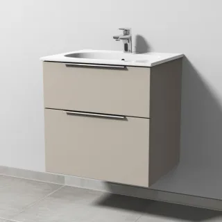 Sanipa 3way Waschtischunterbau zu Geberit Acanto Slim Waschtisch mit 2 Auszügen, Kaschmir-Matt UP4101U