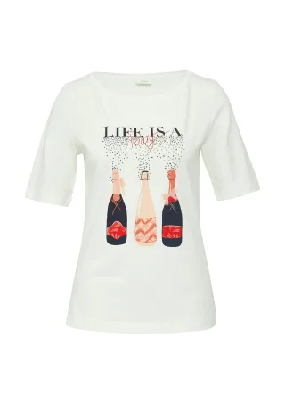 s.Oliver BLACK LABEL - T-Shirt creme - Gr. - 46