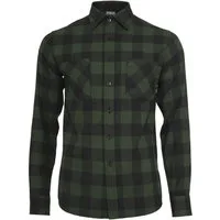 URBAN CLASSICS Langarmhemd Urban Classics Herren Checked Flanell Shirt (1-tlg)