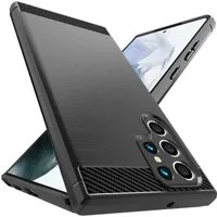 MSM Handyhülle Hülle für Samsung Galaxy S22 / Plus / Ultra 5G Schwarz Carbon Optik