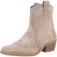 Ital-Design Damen Cowboyboots Western Westernstiefelette (88812571) Blockabsatz Stiefeletten in Hellbraun