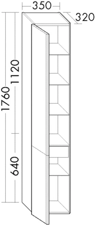 Burgbad Hochschrank Iveo 1760x350x320 Eiche Dekor Cashmere, HSIF035RF2747 HSIF035RF2747