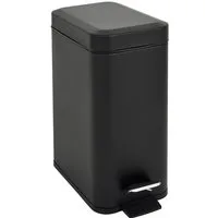 SVITA Mülleimer STM5, Treteimer, Kosmetikeimer, 5L, Stahl pulverbeschichtet, Schwarz