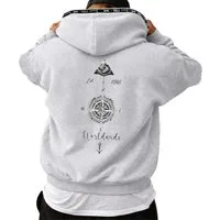 RMK Hoodie Herren Hoodie Pullover Basic Rundhals Kompass Welt