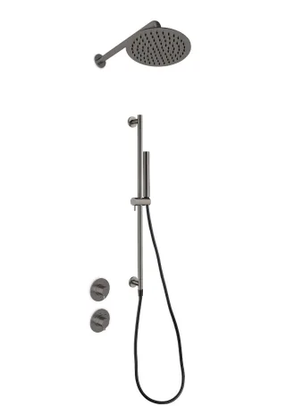 JEE-O slimline 04 Wand-Duschkombination mit Thermostat und Umsteller, dark steel, 800-6459 800-6459