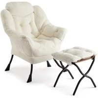 GarveeMore Ohrensessel Fauler Stuhl mit Ottoman Modern Lounge Akzent Stuhl