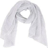 MIRROSI Modeschal Asymmetrischer Schal, Made in Italy 20% Seide 80% Baumwolle, (ca. 170x77cm, Leicht und bequem, zeitlos Pünktchen Muster), Damen Halstuch Stola ideal für Frühling, Sommer und Herbst