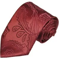 Paul Malone Krawatte Herren Hochzeitskrawatte paisley - Mikrofaser - Bräutigam Breit (8cm), weinrot V1