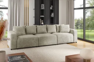 Sofa Designersofa Bigsofa MEGAN 3-Sitzer in Stoff Poso Beige
