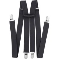 axy Hosenträger Herren Hosenträger 4 Stabile Clips H-Form 2,5cm Breit verstellbar und elastisch 120cm Lang