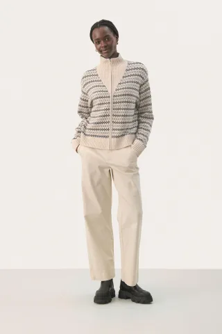 Strickjacke Gerade Passform white blue