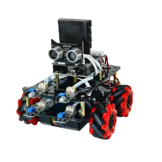 4WD Smart Robot Car Kit HU-011A DIY Mecanum Wheel Programmable Chassis Infrared Tracking Ultrasonic Avoidance Bluetooth