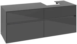 Villeroy & Boch Waschtischunterschrank Collaro C10200 1400x548x500mm Glossy Grey C10200FP