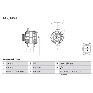 Bosch Lichtmaschine 100A Honda Accord Civic Cr-V Element 0986082420