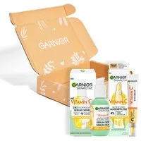 GARNIER Gesichtspflege-Set VITAMIN C GLOW BOOSTER SET Set, 2-tlg., ebenmäßigeres Hautbild, mildert Anzeichen für Müdigkeit, für mehr Glow