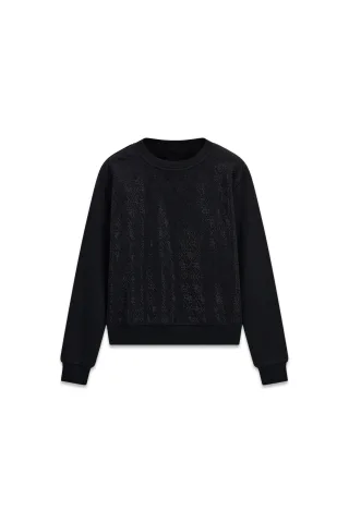 Guess - CN ALLOVER 4G CRYSTALS SWEATSH Jet Black A996 - Gr. - S