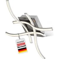 monzana Deckenleuchte Tigull, Modell "Tigull", LED 4 flammig warmweiß Silber Deckenlampe Deckenstrahler Wohnzimmer
