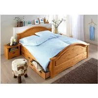 OTTO home Massivholzbett Konrad, hohe Belastbarkeit! FSC® zertifiziertes Massivholz (Breite/Belastbarkeit 180cm/220 KG, 140cm/180 KG), aus massivem Kiefernholz, FSC®-zertifiziert, INKLUSIVE Rollrost