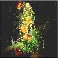 Rosnek LED-Lichterkette 1M, 5 Stränge, batterie, für Garten Balkone, Weihnachtsdekoration, Kupferdraht