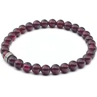 LAVISA Armband Armband 6mm Echte Edelstein Perlen, Kristalle, Onesize, Echte Edelsteine, Rostfreies Edelstahl, Wasserfest