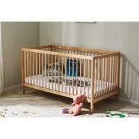 Kids Collective Kinderbett Babybett Gitterbett 60x120 und 70x140 cm herausnehmbare Sprossen (mit Lattenrost und herausnehmbaren Sprossen ab Geburt bis zum 3. LJ), 60x120 cm in natur