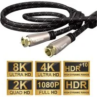 Hama 3m Sat-Kabel 120dB 8K 4K HD TV Antennen-Kabel Video-Kabel, F-Stecker, Kein (300 cm), Ultra-HD UHD HDR+ HDR 120db Koax-Kabel Koaxial-Kabel F-Stecker
