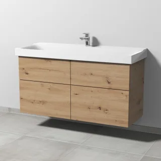 Sanipa 3way Waschtischunterbau zu Geberit Xeno2 Waschtisch mit 4 Auszügen, Eiche Natural-Touch SM66485