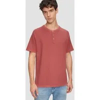 s.Oliver Kurzarmshirt T-Shirt T-Shirt mit Waffelstruktur und Henleyausschnitt