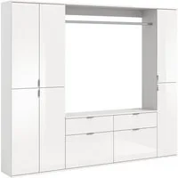 Home affaire Garderoben-Set TRONDHEIM, 5-teilig, Breite 212cm, individuell platzier- & erweiterbar, (Set, 4-St., bestehend aus: 2x Garderobenschrank & 3-tlgs. Zwischenbauelement), Garderobenschrank, Kleiderschrank, Schrankkombination, Garderobe