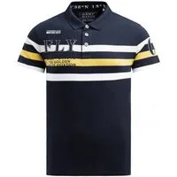 CAMP DAVID Poloshirt mit Streifen-Design und Artworks