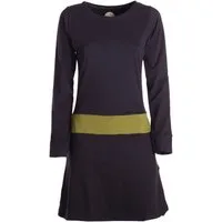 Vishes Jerseykleid Damen A-Linie Kleid Baumwolle Casual Rundhalsausschnitt Daumenlöcher Alternative Bekleidung, Ethno, Hippie, Retro Style