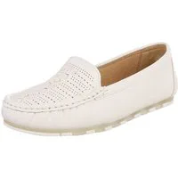 Ital-Design Damen Slipper mit erhöhtem Tragekomfort und Luftdurchlässigkeit Slipper (91512544) Flach Mokassins in Weiß