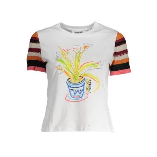 Desigual Bianco Baumwoll Damen T-Shirt