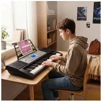 TLGREEN Digitalpiano Keyboard Piano 61 Tasten (Einsteiger E-Piano mit LCD-Display, 500 Klänge, Lernfunktion, MIDI & USB-Anschluss), 61-Tasten E-Keyboard für Kinder und Erwachsene