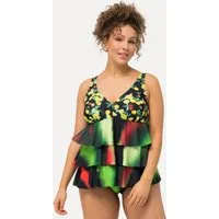 Ulla Popken Tankini Tankini Zitronen Softcups Zipfelsaum recycelt