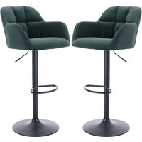 WAHSON OFFICE CHAIRS Barhocker 2er Barstuhl Samtstoff Thekenhocker