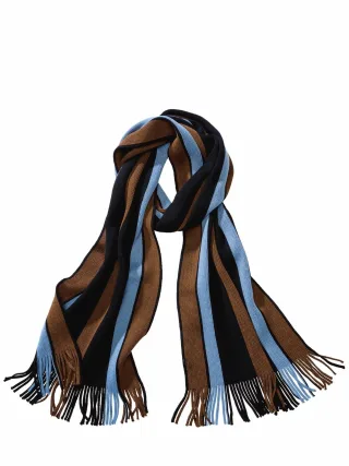 Mey & Edlich Herren Gerade-Linien-Schal Blau 100 % Wolle