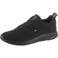 Tommy Hilfiger CORPORATE KNIT RIB RUNNER Sneaker, Freizeitschuh, Halbschuh, Schnürschuh mit seitlicher Logoflagge