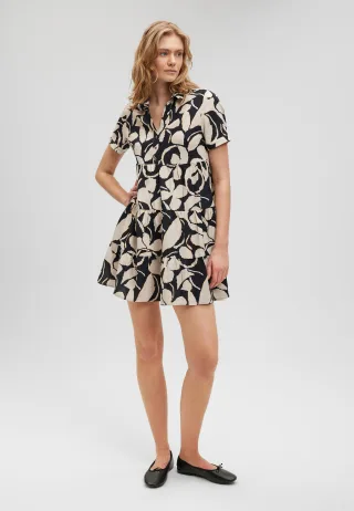 Mavi - WOVEN MINI DRESS gold bead leaf print - Gr. - XS