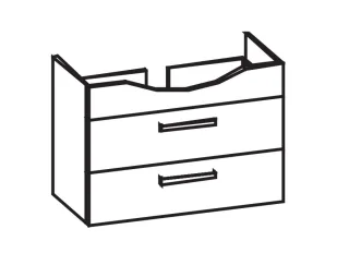 Artiqua 413 Waschtischunterschrank für Vitelle 120600 Stahlgrau Metallic, 413-WU2L-K75-7141-88 413-WU2L-K75-7141-88
