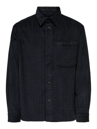 ONLY&SONS - ONSWALEED CORDUROY OVERSHIRT 0345 NOOS jet black - Gr. - L