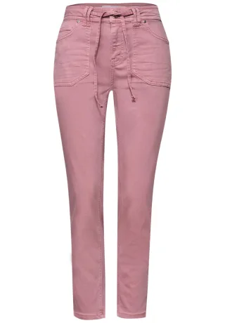 Street One - Lässige Stoffhose im Loose Fit mit Tunnelzug pink - Gr. - 28