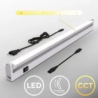 B.K.Licht LED Unterbauleuchte Küchenleiste Weiß 450lm 2700-4000K Schwenkbar CCT, LED fest integriert, Extra-Warmweiß, Neutralweiß, Schrankleuchte Schranklampe 55,7 x 6,1 x 2,4 cm 8W