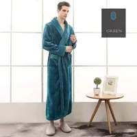 VewoTex Bademantel Flanell » langer Saunamantel mit Taschen und Kragen in Waffeloptik, XL, Polyester, Taschen, Gürtel, » weicher Morgenmantel » Langbademantel