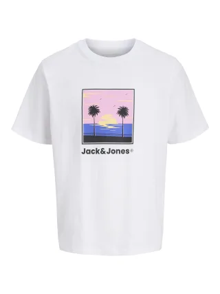 JACK&JONES - JJPERRY TEE SS CREW NECK JNR Bright White - Gr. - 176