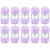 Gründl Wolle Lisa Premium Uni im 10x50g Wollpaket zum Handarbeiten Häkelwolle, (Wolle zum Stricken, Häkeln, Handarbeiten, Handstrickgarn), weich und pflegeleicht, ohne Schurwolle