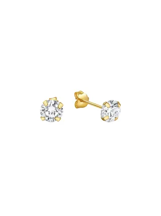 Fascination by Ellen K. Ohrringe Gold 333 mit weißen Zirkonia-Steinen 5mm