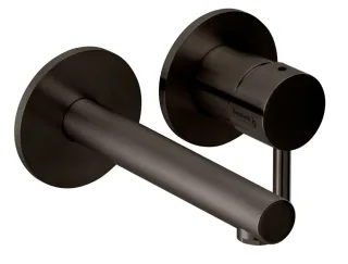 Herzbach design ix pvd Waschtisch Wandarmatur 80 gerader Auslauf 160 black, Black Steel, 21.139756.1 21.139756.1.40
